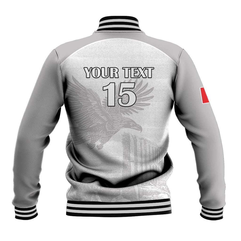 Custom Tunisia Football Baseball Jacket White Eagles of Carthage - Wonder Print Shop