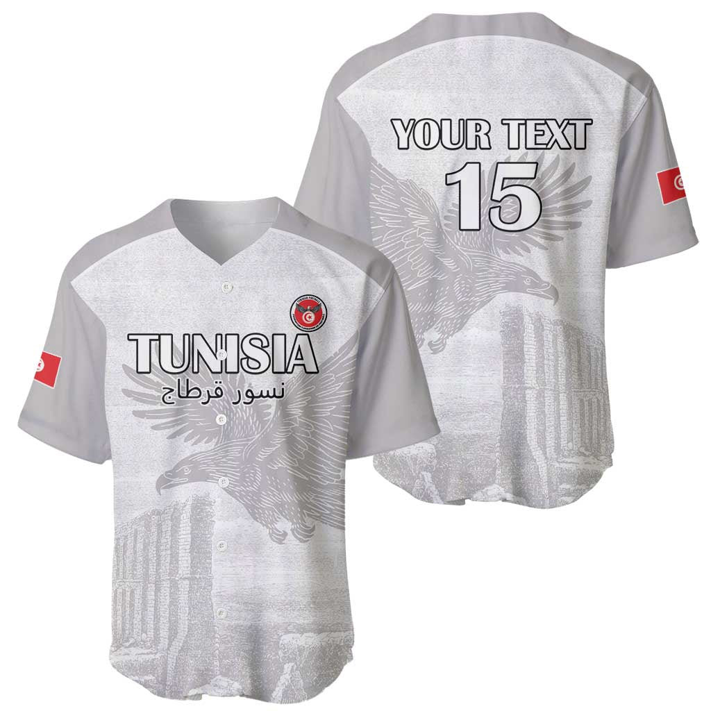 Custom Tunisia Football Baseball Jersey White Eagles of Carthage - Wonder Print Shop