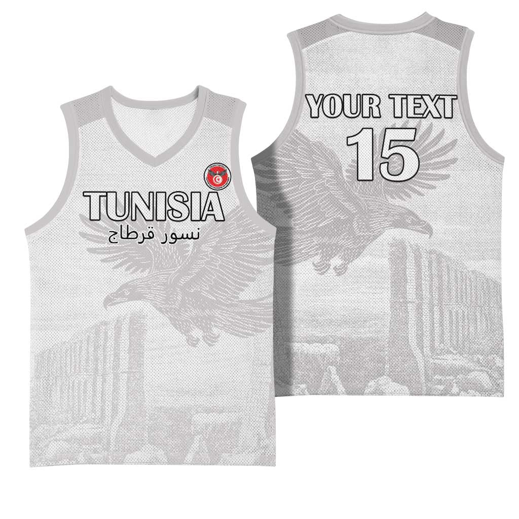 Custom Tunisia Football Basketball Jersey White Eagles of Carthage - Wonder Print Shop