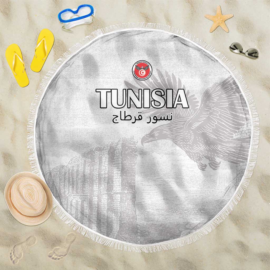 Tunisia Football Beach Blanket White Eagles of Carthage - Wonder Print Shop