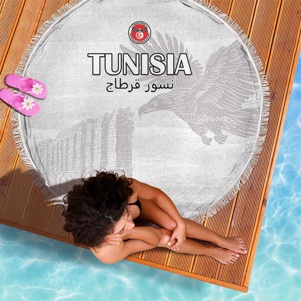 Tunisia Football Beach Blanket White Eagles of Carthage - Wonder Print Shop