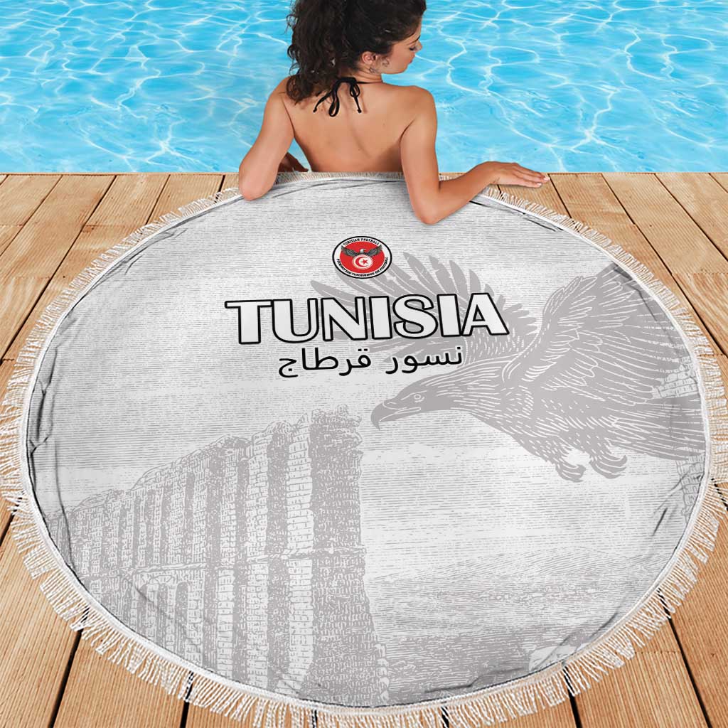 Tunisia Football Beach Blanket White Eagles of Carthage - Wonder Print Shop