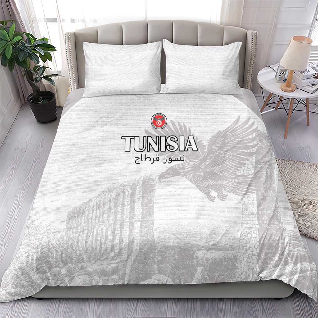 Tunisia Football Bedding Set White Eagles of Carthage - Wonder Print Shop