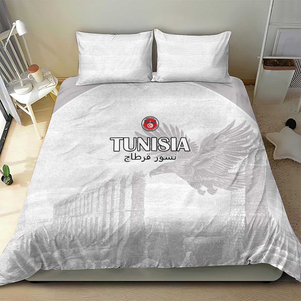 Tunisia Football Bedding Set White Eagles of Carthage - Wonder Print Shop