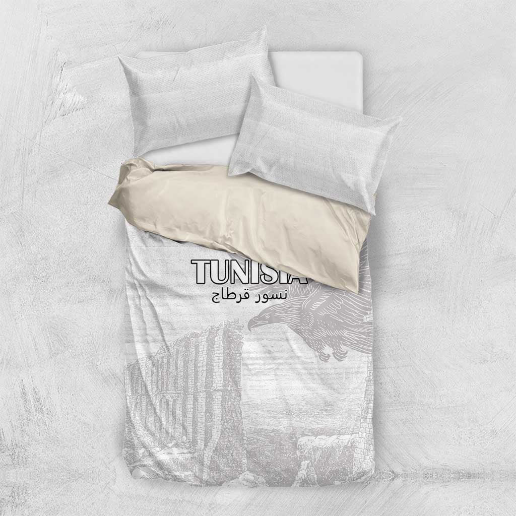 Tunisia Football Bedding Set White Eagles of Carthage - Wonder Print Shop
