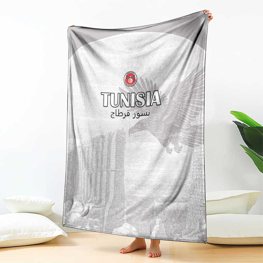 Tunisia Football Blanket White Eagles of Carthage - Wonder Print Shop