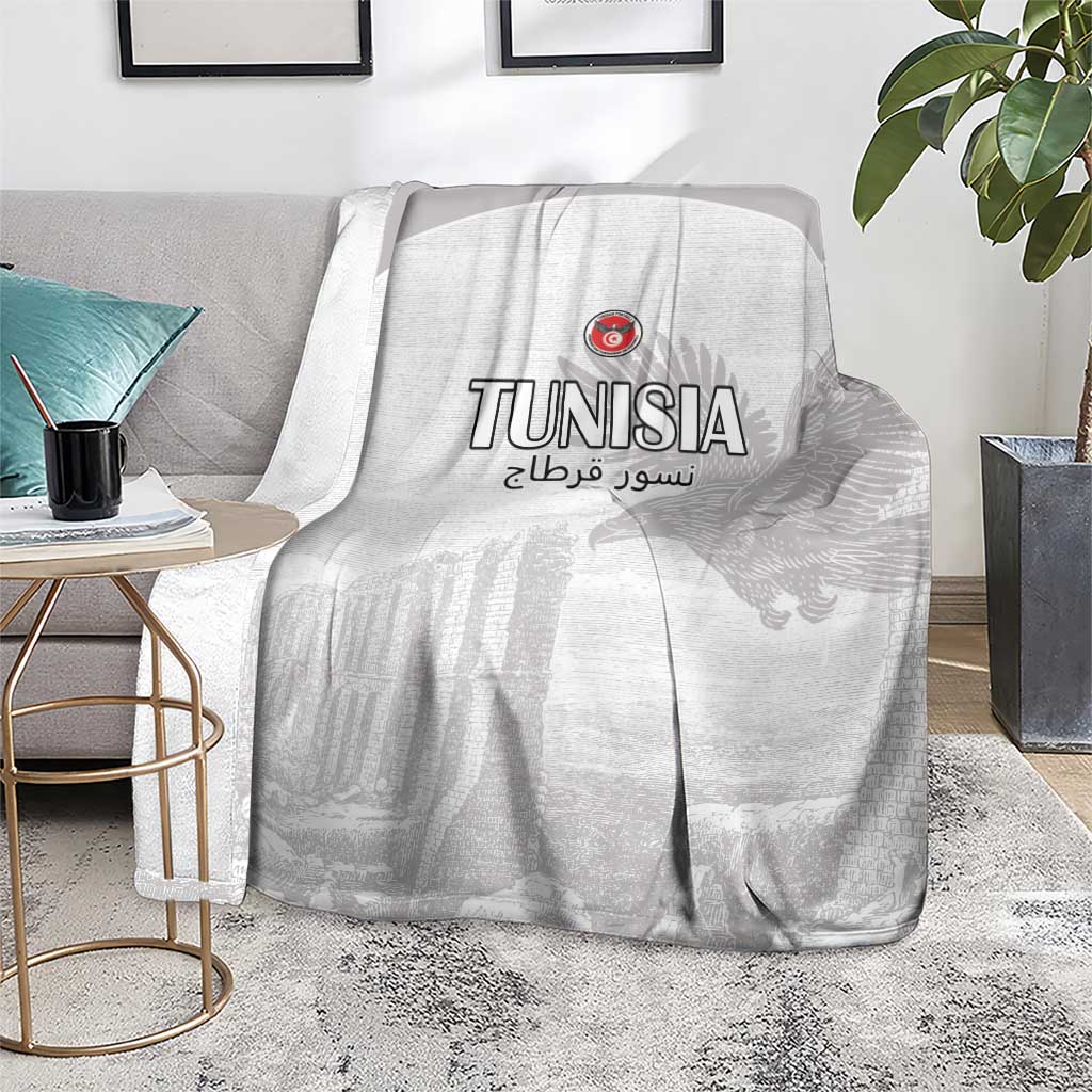 Tunisia Football Blanket White Eagles of Carthage - Wonder Print Shop