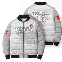Custom Tunisia Football Bomber Puffer Jacket White Eagles of Carthage - Wonder Print Shop
