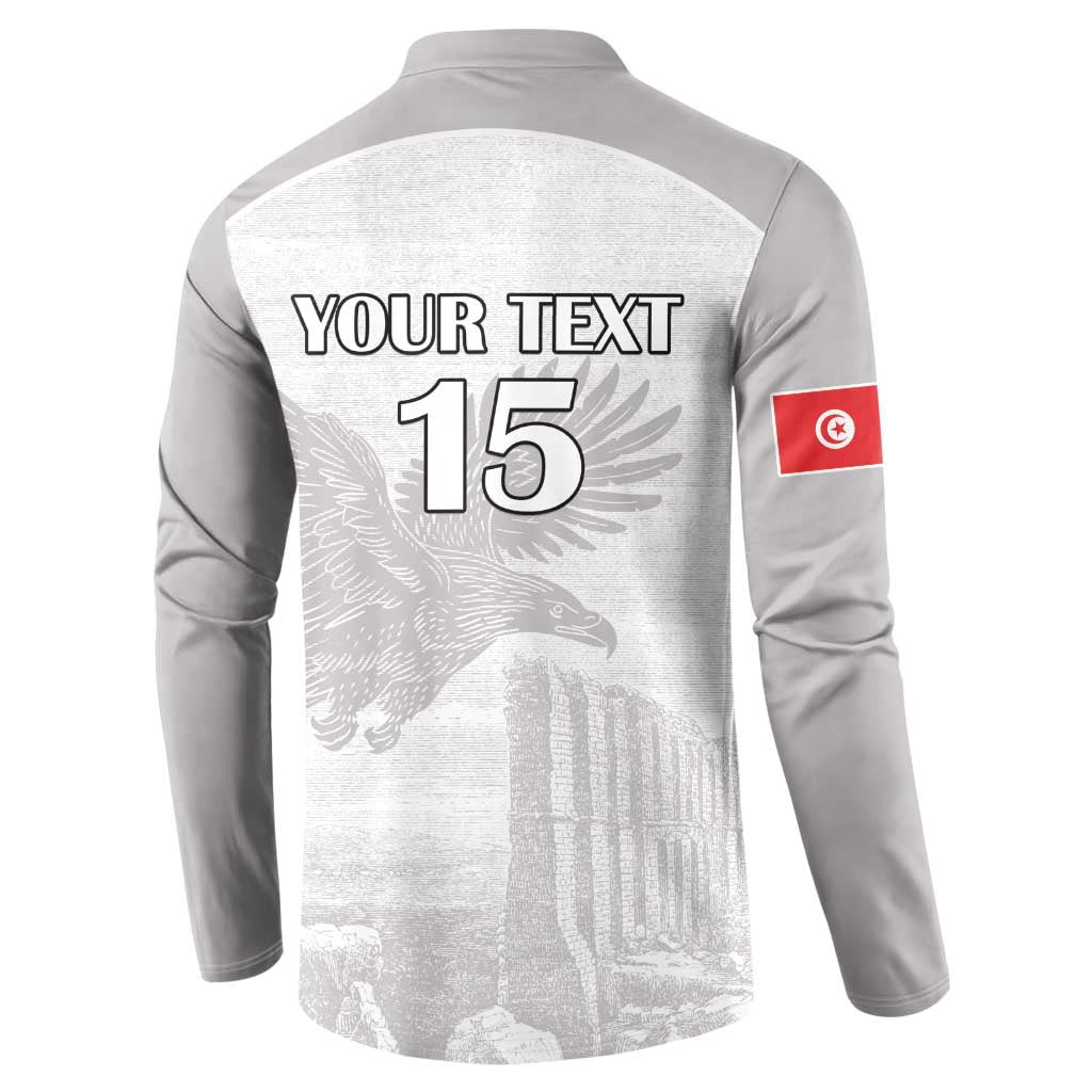Custom Tunisia Football Button Sweatshirt White Eagles of Carthage - Wonder Print Shop