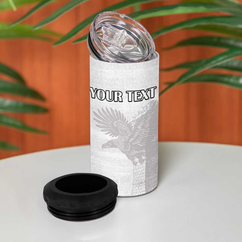 Custom Tunisia Football 4 in 1 Can Cooler Tumbler White Eagles of Carthage - Wonder Print Shop