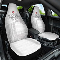 Tunisia Football Car Seat Cover White Eagles of Carthage - Wonder Print Shop