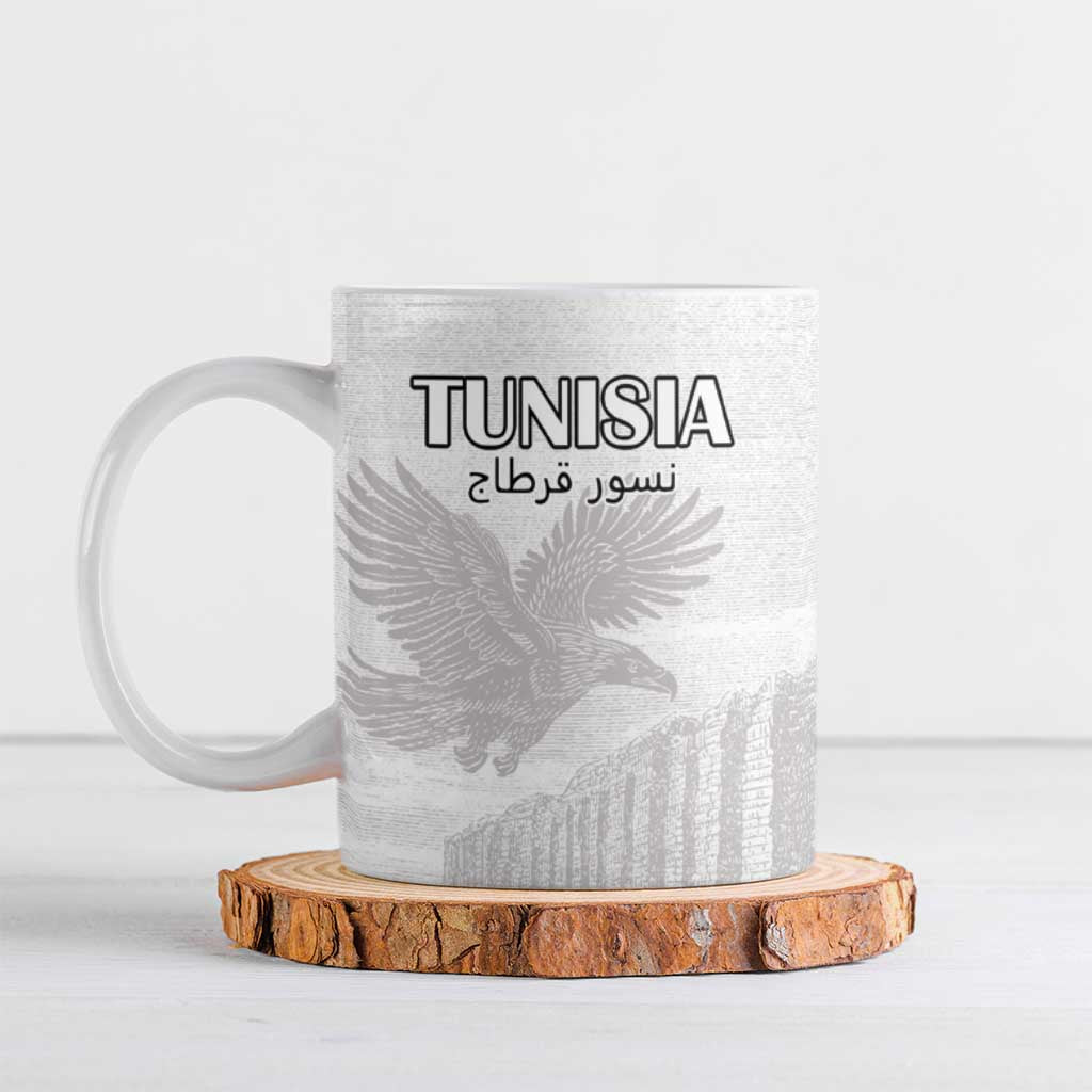 Custom Tunisia Football Ceramic Mug White Eagles of Carthage - Wonder Print Shop