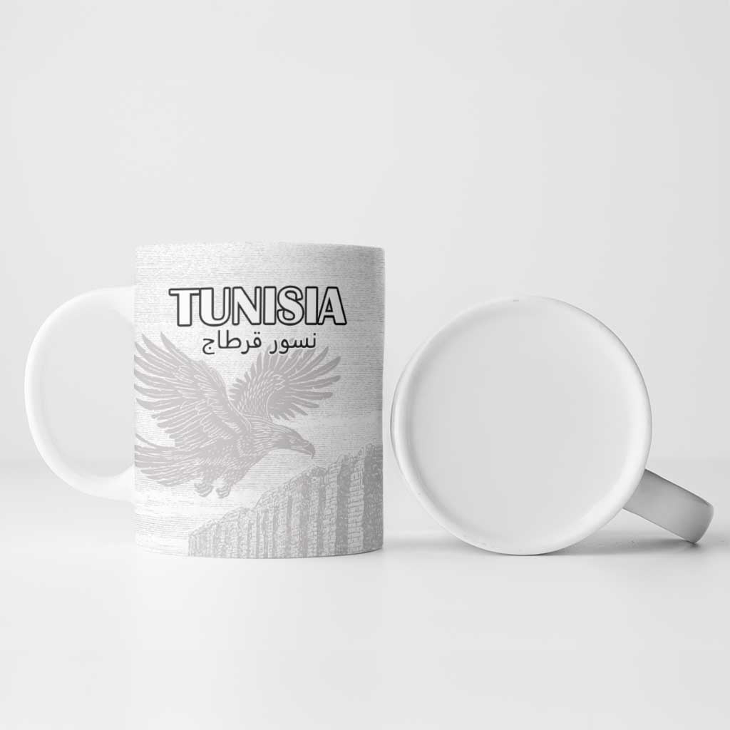 Custom Tunisia Football Ceramic Mug White Eagles of Carthage - Wonder Print Shop