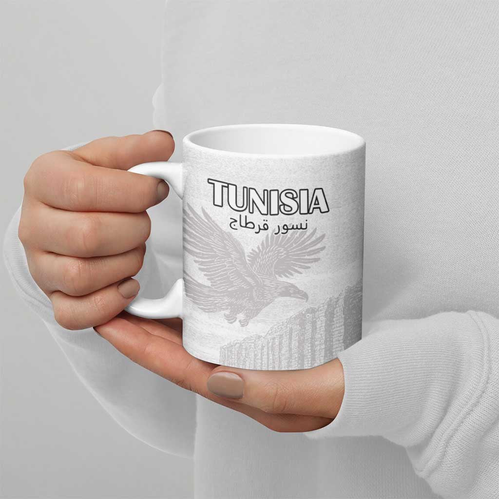 Custom Tunisia Football Ceramic Mug White Eagles of Carthage - Wonder Print Shop