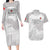Custom Tunisia Football Couples Matching Long Sleeve Bodycon Dress and Hawaiian Shirt White Eagles of Carthage - Wonder Print Shop