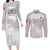 Custom Tunisia Football Couples Matching Long Sleeve Bodycon Dress and Long Sleeve Button Shirt White Eagles of Carthage - Wonder Print Shop