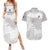 Custom Tunisia Football Couples Matching Summer Maxi Dress and Hawaiian Shirt White Eagles of Carthage - Wonder Print Shop