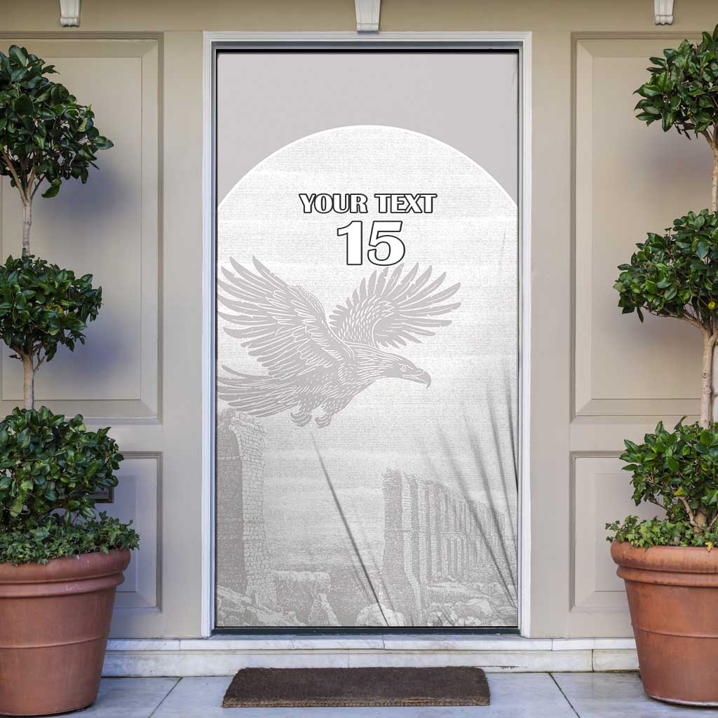 Custom Tunisia Football Door Cover White Eagles of Carthage - Wonder Print Shop