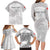 Custom Tunisia Football Family Matching Long Sleeve Bodycon Dress and Hawaiian Shirt White Eagles of Carthage - Wonder Print Shop