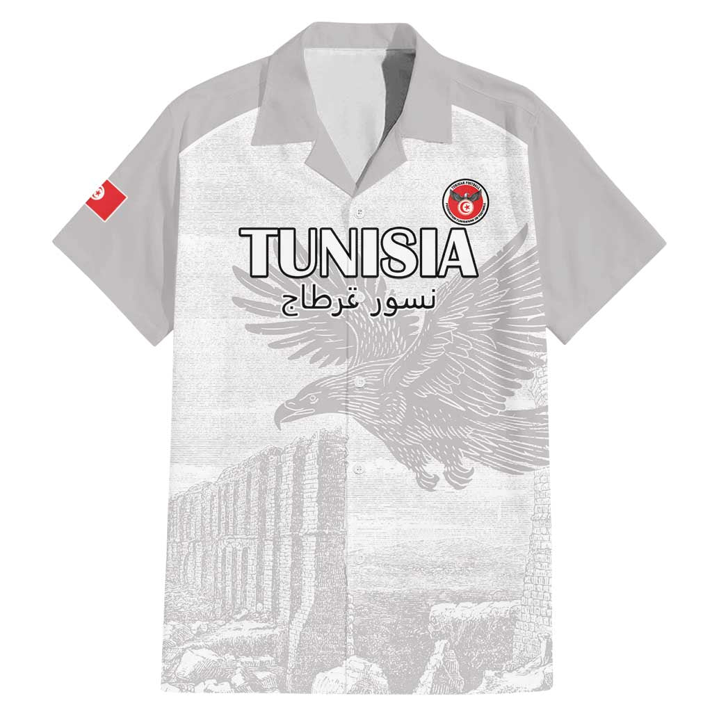 Custom Tunisia Football Family Matching Mermaid Dress and Hawaiian Shirt White Eagles of Carthage - Wonder Print Shop