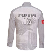 Custom Tunisia Football Family Matching Off The Shoulder Long Sleeve Dress and Hawaiian Shirt White Eagles of Carthage - Wonder Print Shop