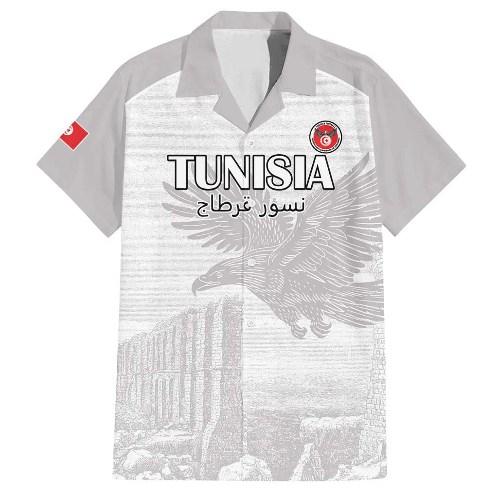 Custom Tunisia Football Family Matching Off Shoulder Maxi Dress and Hawaiian Shirt White Eagles of Carthage - Wonder Print Shop