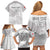 Custom Tunisia Football Family Matching Off Shoulder Short Dress and Hawaiian Shirt White Eagles of Carthage - Wonder Print Shop