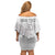Custom Tunisia Football Family Matching Off Shoulder Short Dress and Hawaiian Shirt White Eagles of Carthage - Wonder Print Shop