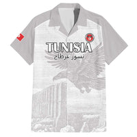 Custom Tunisia Football Family Matching Short Sleeve Bodycon Dress and Hawaiian Shirt White Eagles of Carthage - Wonder Print Shop