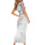 Custom Tunisia Football Family Matching Short Sleeve Bodycon Dress and Hawaiian Shirt White Eagles of Carthage - Wonder Print Shop