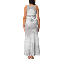 Custom Tunisia Football Family Matching Tank Maxi Dress and Hawaiian Shirt White Eagles of Carthage - Wonder Print Shop