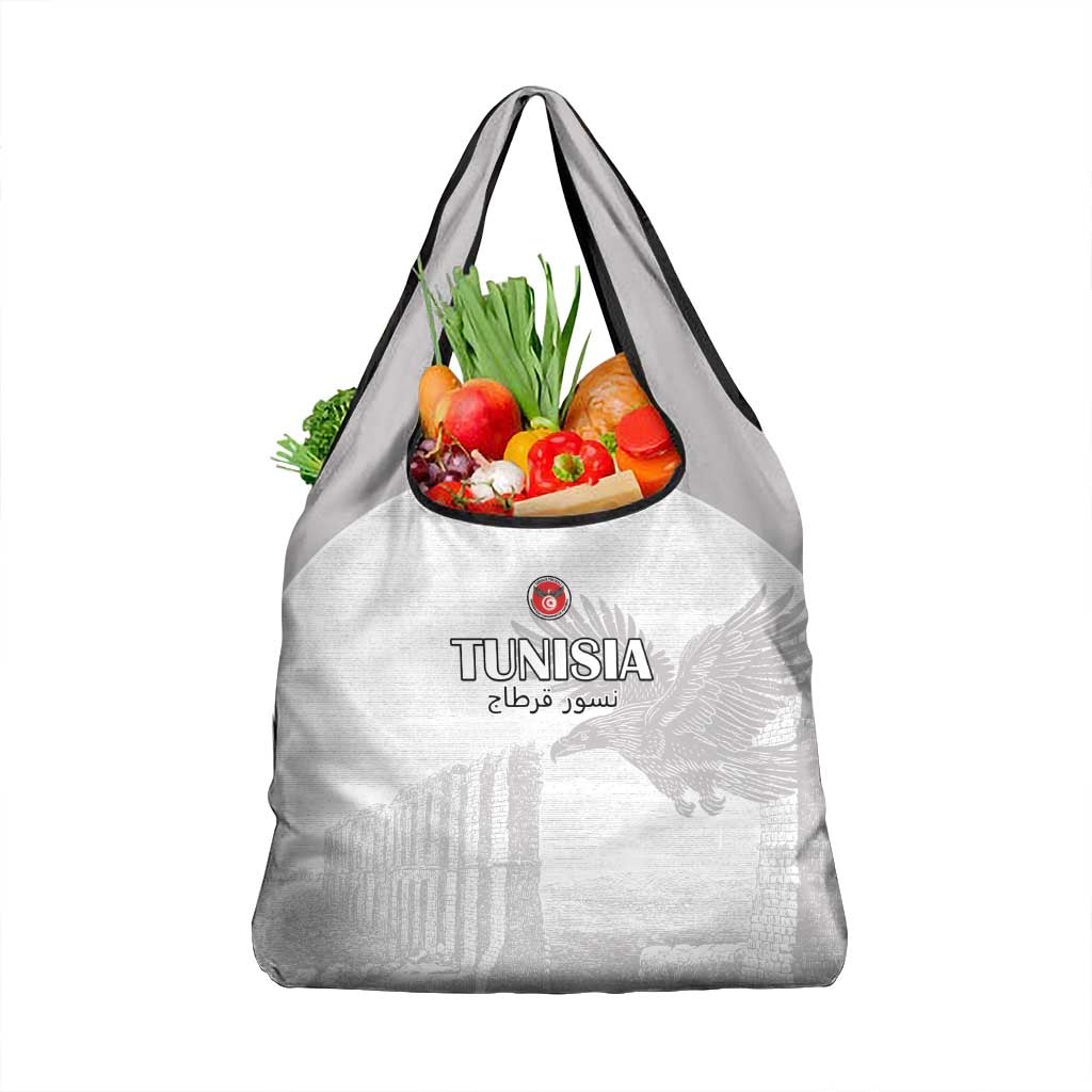 Tunisia Football Grocery Bag White Eagles of Carthage - Wonder Print Shop