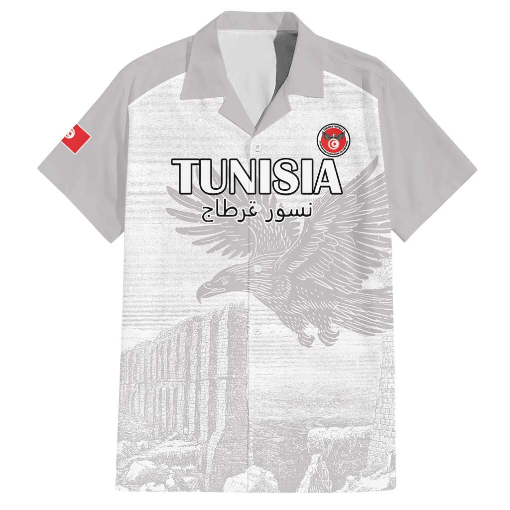Custom Tunisia Football Hawaiian Shirt White Eagles of Carthage - Wonder Print Shop