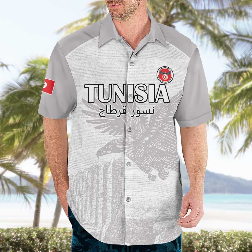 Custom Tunisia Football Hawaiian Shirt White Eagles of Carthage - Wonder Print Shop