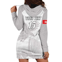 Custom Tunisia Football Hoodie Dress White Eagles of Carthage - Wonder Print Shop