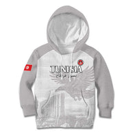 Custom Tunisia Football Kid Hoodie White Eagles of Carthage - Wonder Print Shop