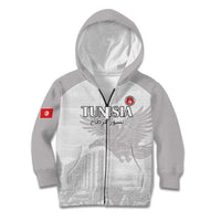 Custom Tunisia Football Kid Hoodie White Eagles of Carthage - Wonder Print Shop