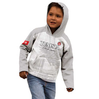 Custom Tunisia Football Kid Hoodie White Eagles of Carthage - Wonder Print Shop
