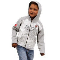 Custom Tunisia Football Kid Hoodie White Eagles of Carthage - Wonder Print Shop
