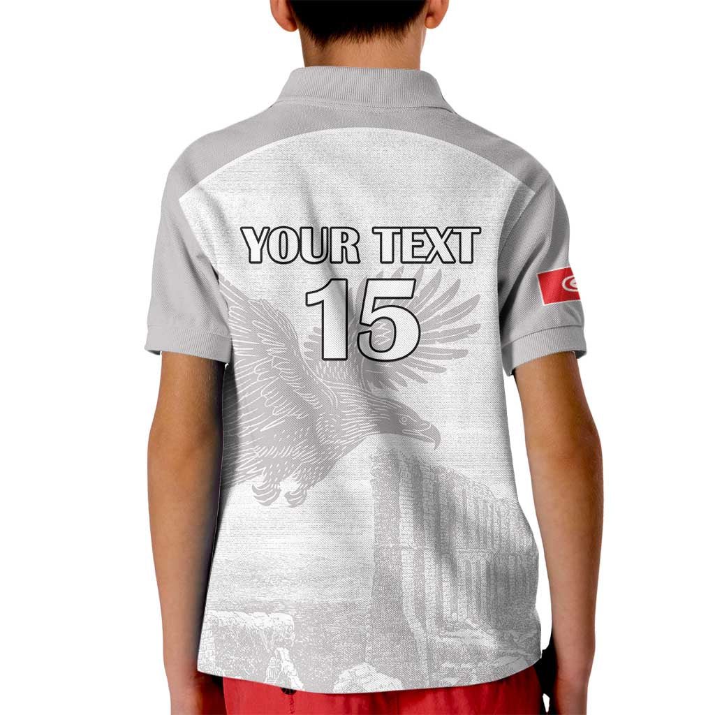 Custom Tunisia Football Kid Polo Shirt White Eagles of Carthage - Wonder Print Shop