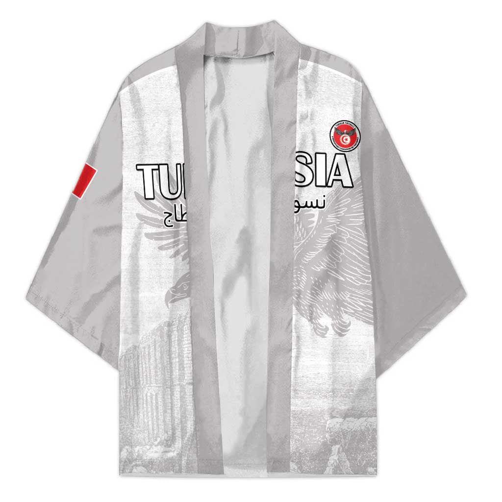 Custom Tunisia Football Kimono White Eagles of Carthage - Wonder Print Shop