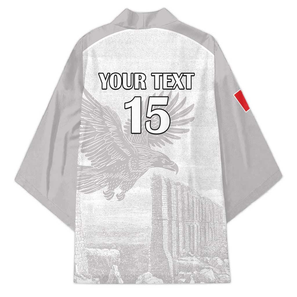 Custom Tunisia Football Kimono White Eagles of Carthage - Wonder Print Shop