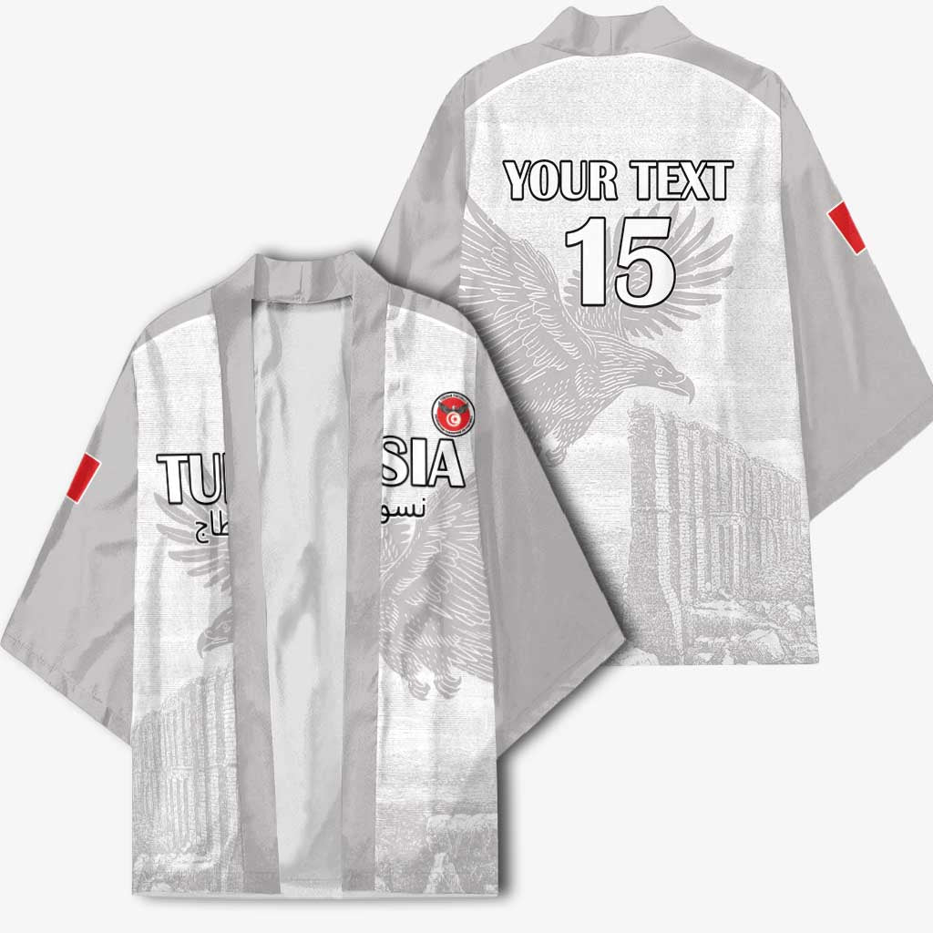 Custom Tunisia Football Kimono White Eagles of Carthage - Wonder Print Shop
