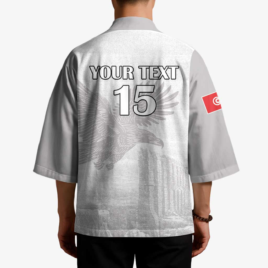 Custom Tunisia Football Kimono White Eagles of Carthage - Wonder Print Shop