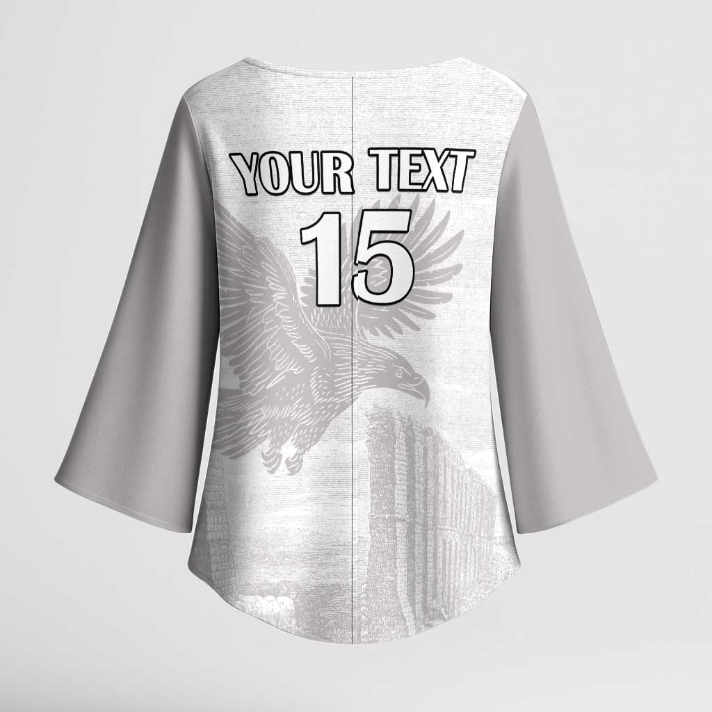 Custom Tunisia Football Kimono Sleeve Blouse White Eagles of Carthage - Wonder Print Shop