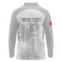 Custom Tunisia Football Long Sleeve Polo Shirt White Eagles of Carthage - Wonder Print Shop