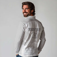 Custom Tunisia Football Long Sleeve Polo Shirt White Eagles of Carthage - Wonder Print Shop