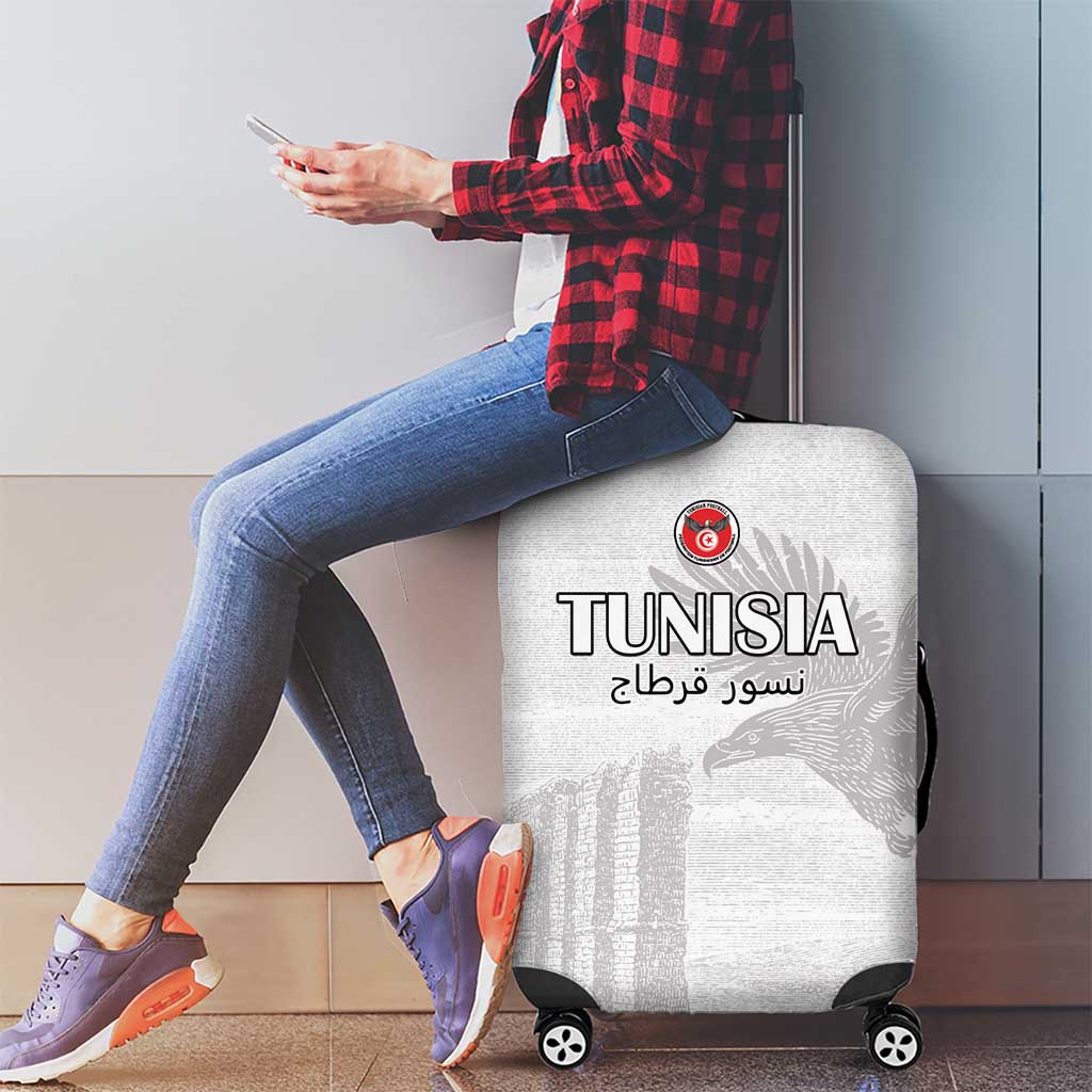 Tunisia Football Luggage Cover White Eagles of Carthage - Wonder Print Shop