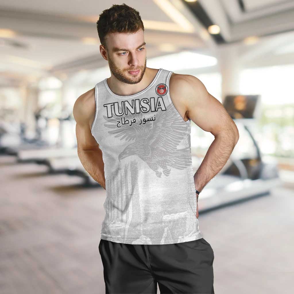 Custom Tunisia Football Men Tank Top White Eagles of Carthage - Wonder Print Shop