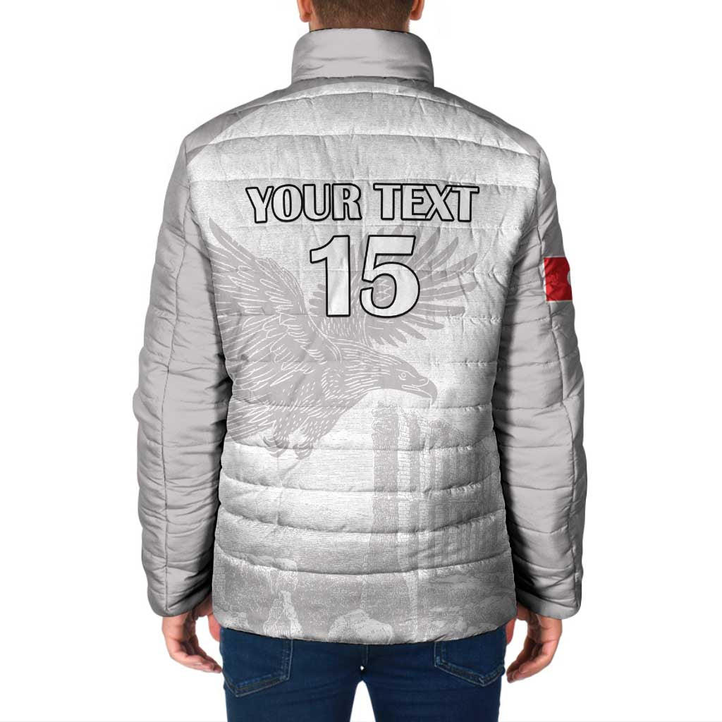 Custom Tunisia Football Padded Jacket White Eagles of Carthage - Wonder Print Shop